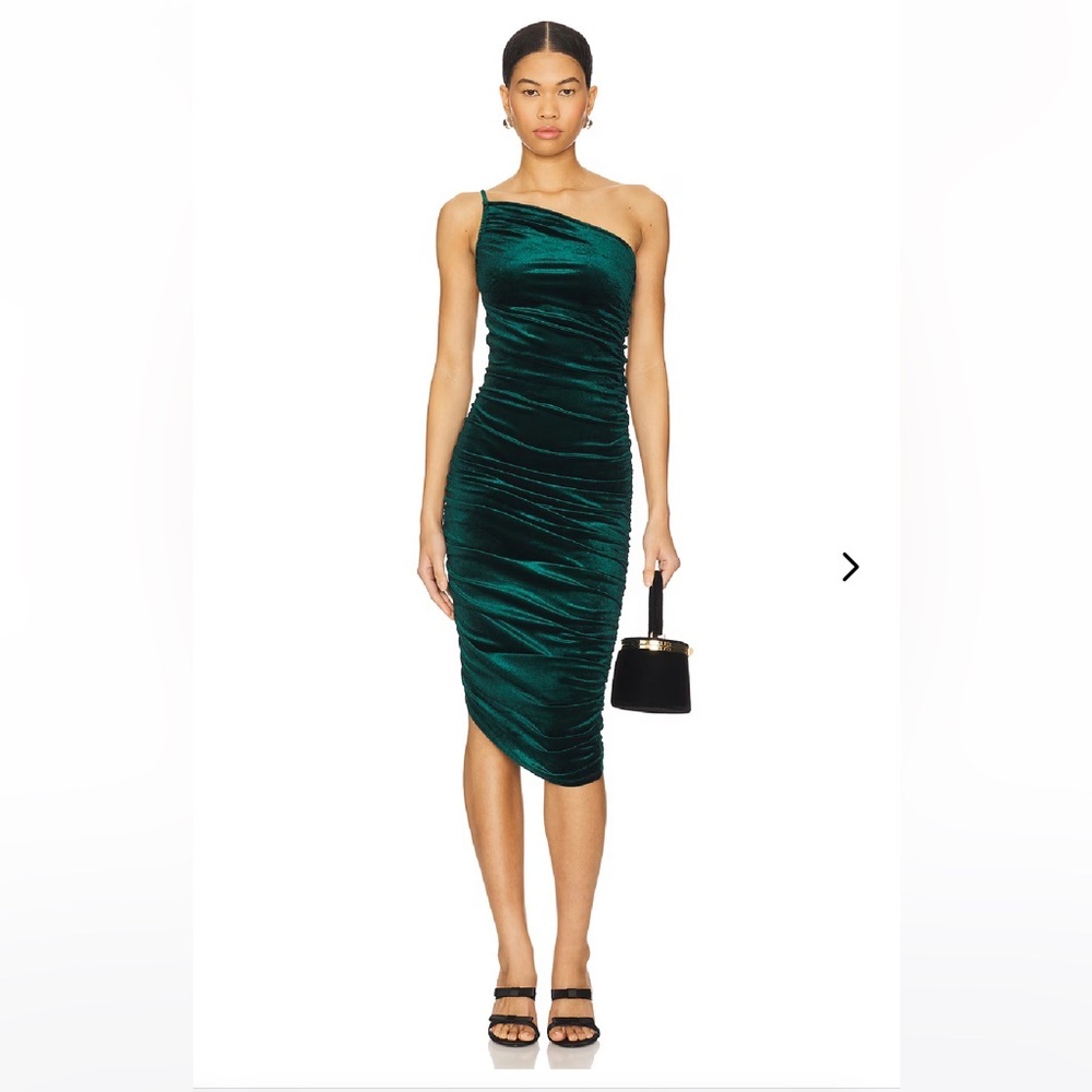 Lovers + Friends Emerald Green Velvet Dress